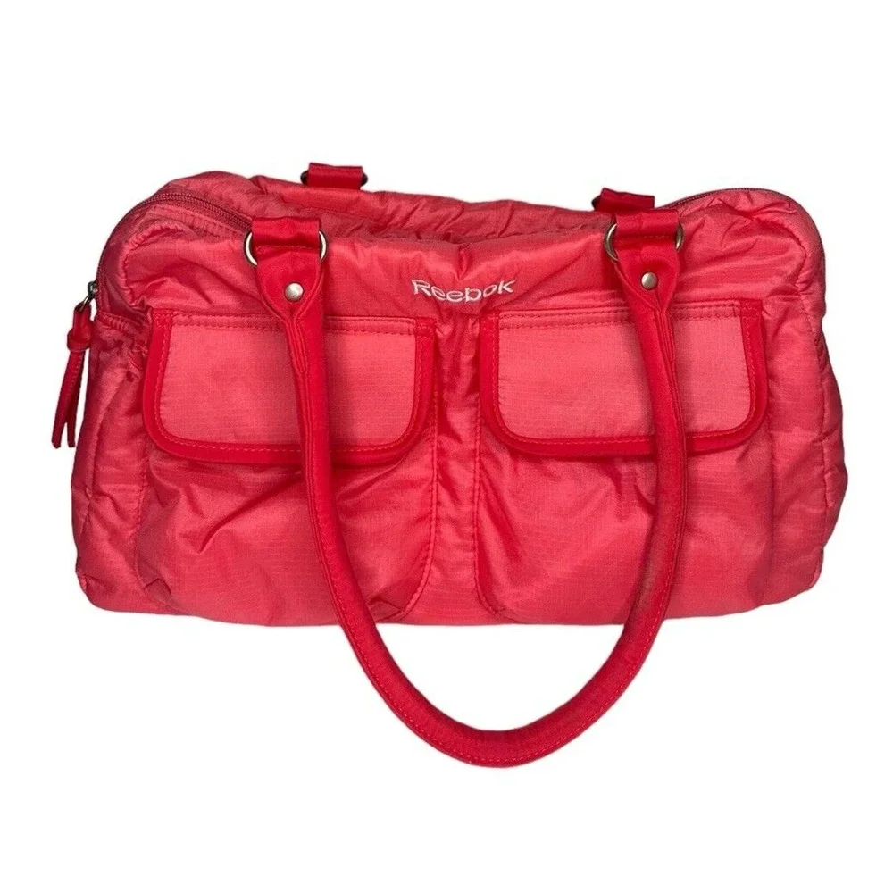 Vintage Reebok Bright Pink Tote Shoulder Bag Weekender Gym Purse 15 x 9 x‎ 3